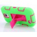 Samsung Galaxy S4 - 3 Piece Hard Plastic Silicone Hybrid Shock Proof Drop KickStand Protective Phone Cover Case - Green Red